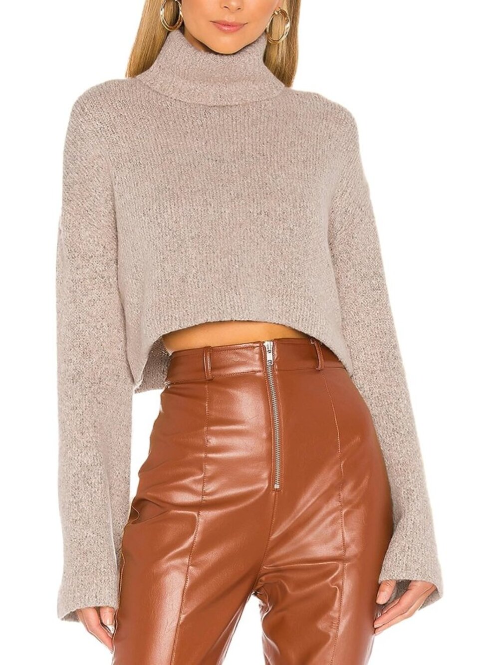 Cropped Turtleneck Sweater for Women | Long Sleeve Pullover Top - Cozy & Stylish
